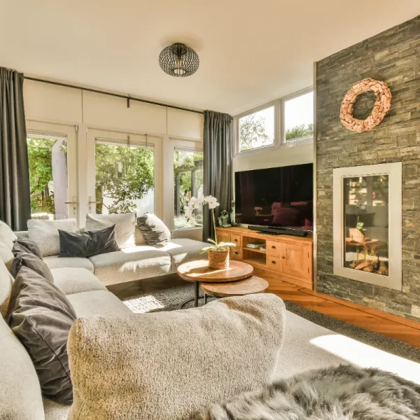 Cozy living room in an apartment.